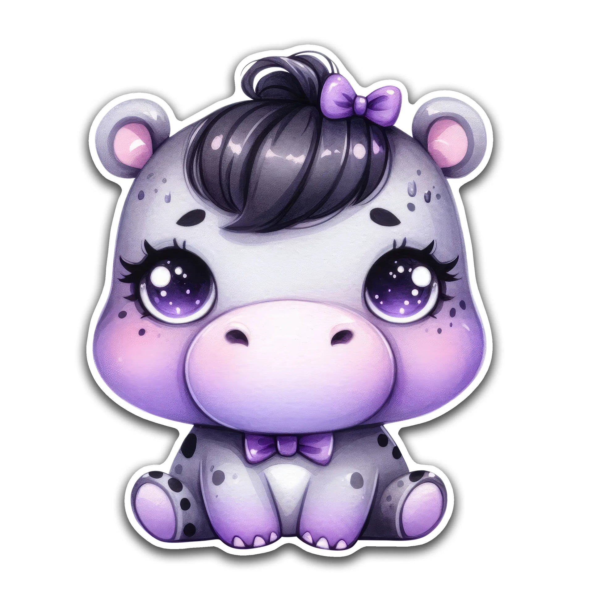 Kawaii Goth Hippo - Louisville Custom Made