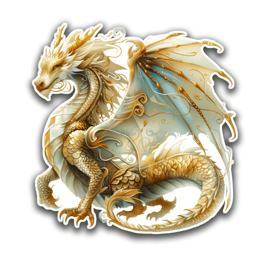 Large Golden Dragon Sticker - Louisville Custom Made