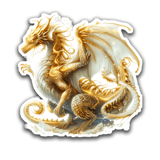 Large Regal Golden Dragon Sticker - Louisville Custom Made