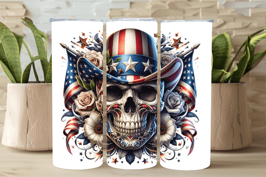 4th of July Skull 20oz Insulated Tumbler - Louisville Custom Made