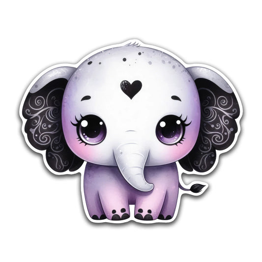 Kawaii Goth Elephant - Louisville Custom Made