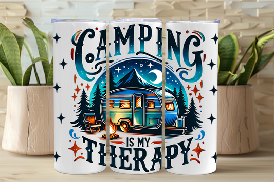 Camping is my Therapy 20oz Insulated Tumbler - Louisville Custom Made