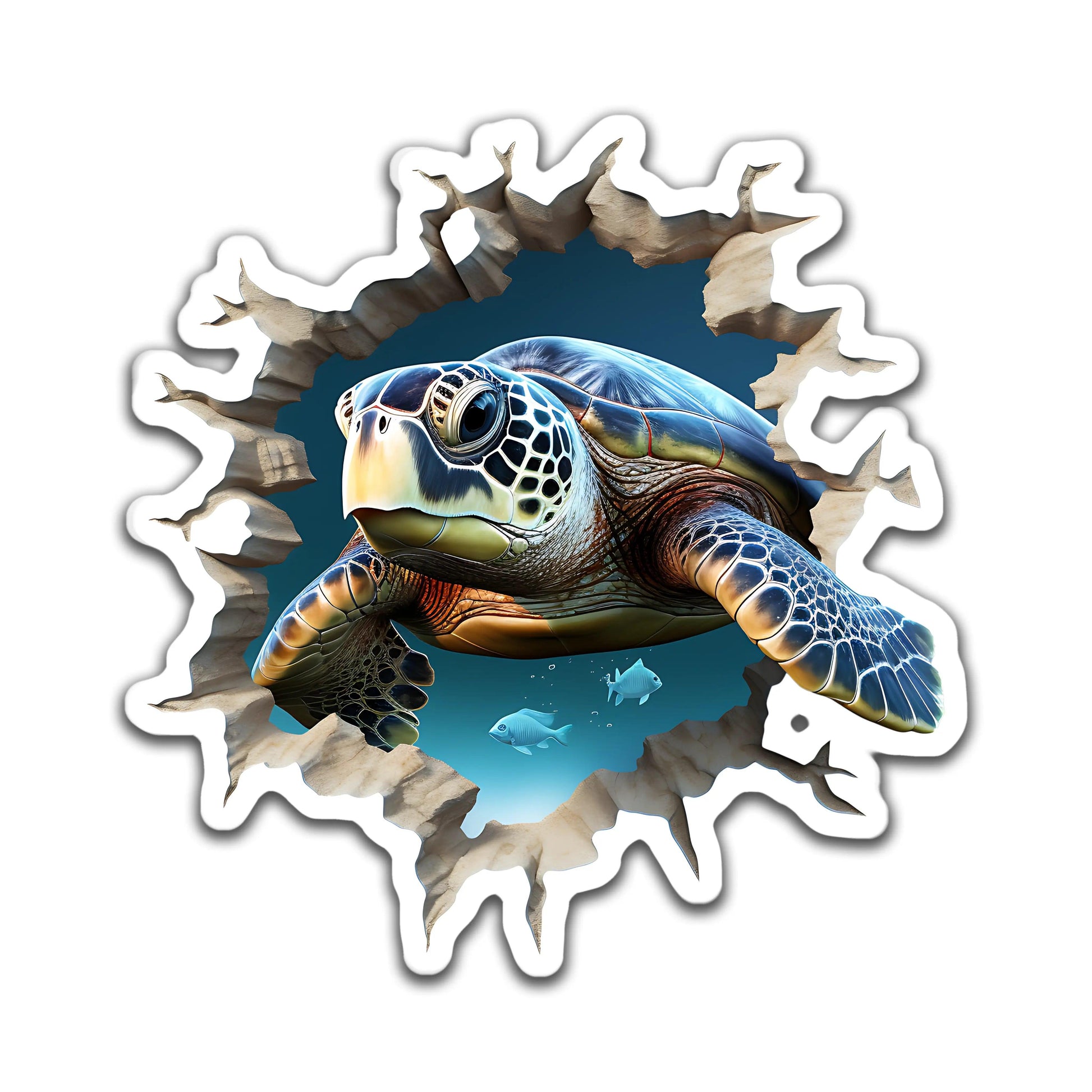 3D Sea Turtle Breakthrough peeking - Louisville Custom Made