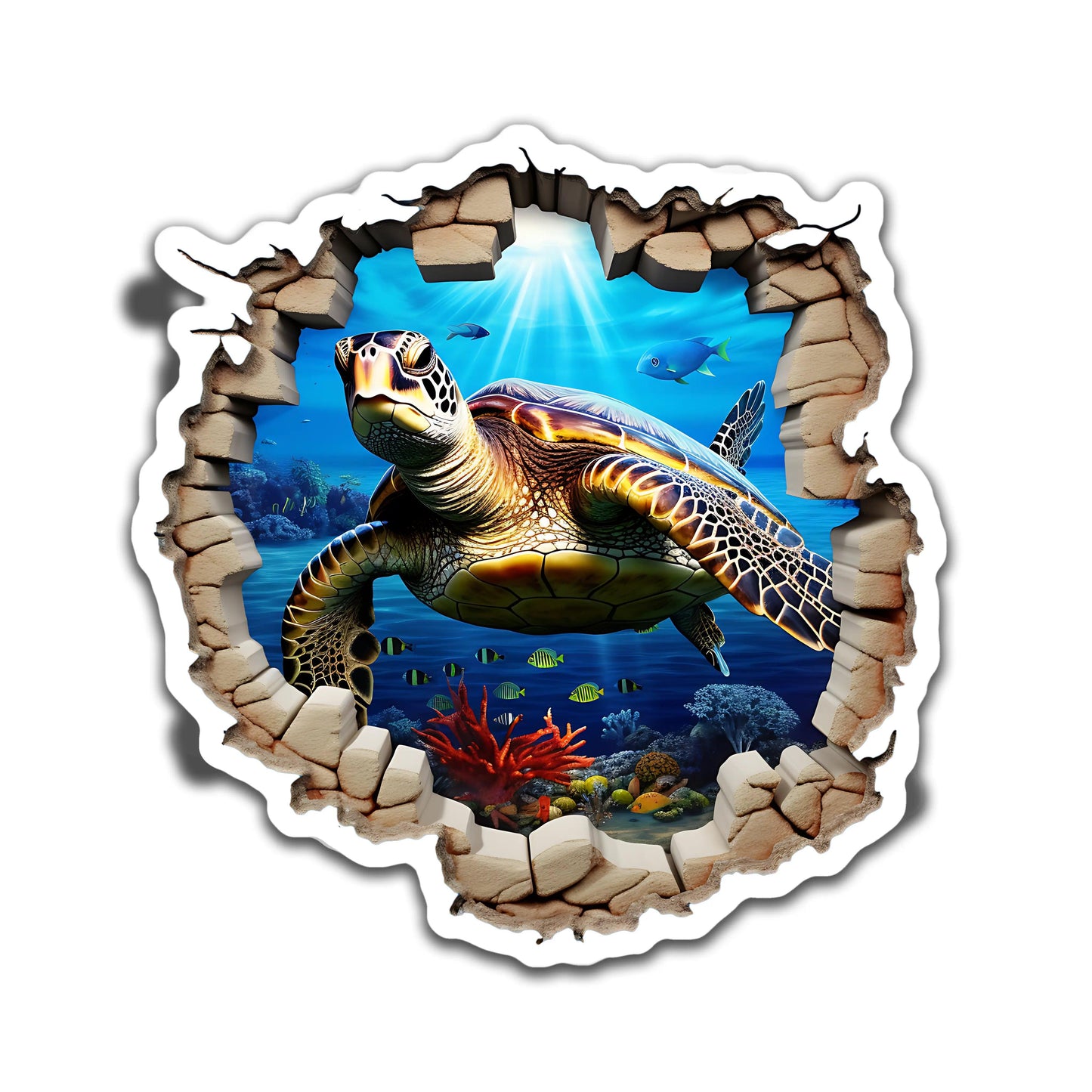 3D Sea Turtle Reef Breakthrough - Louisville Custom Made